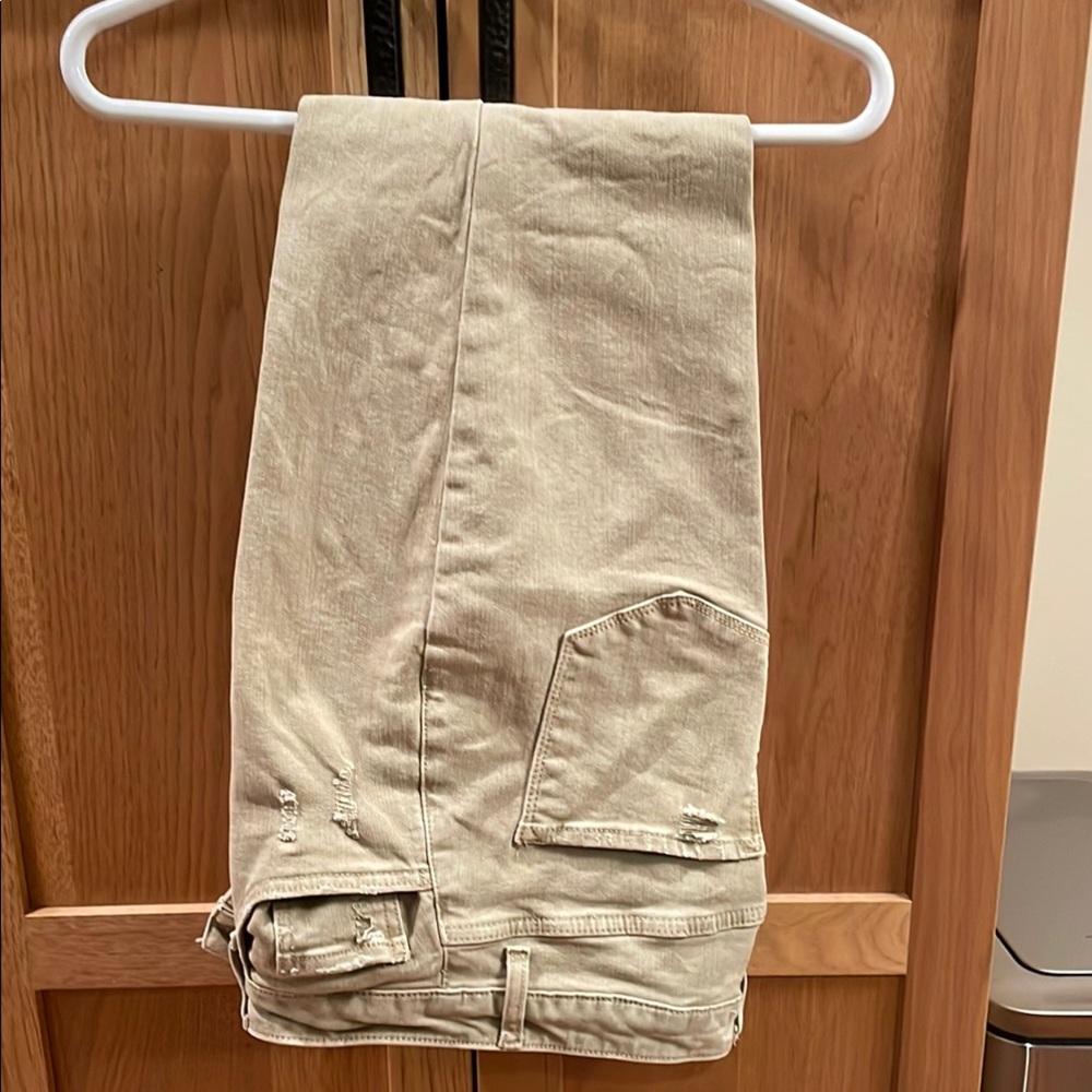 VERVET BY FLYING MONKEY Cream Straight Leg Pants